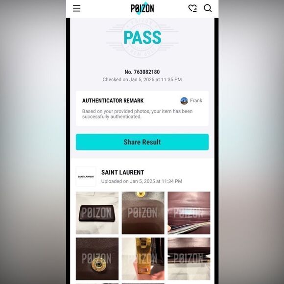 Saint Laurent Maroon wallet with gold hardware - Picture 13 of 13
